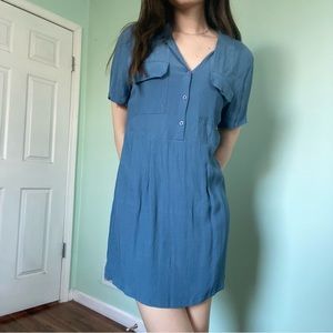 blue shirt dress